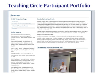 Teaching Circle Participant Portfolio
 