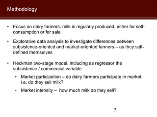 Dairy farmers’ access to markets in Uganda: Observing the unobservable