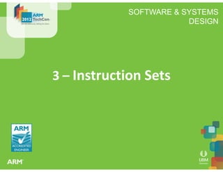 SOFTWARE & SYSTEMS
DESIGN
3 – Instruction Sets
 