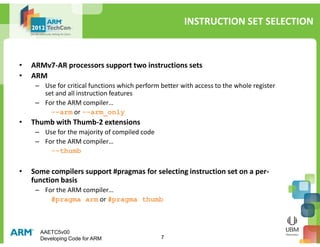 Arm Functions Code ARM AAE - Developing Code for ARM | PDF