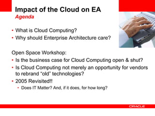 Open Space Workshop
    The Laws of Open Space
• Respect for others

•   Whoever comes is the right people
•   Whatever happens is the only thing that could have
•   Whenever it starts is the right time
•   When it's over it's over

• The law of two feet
 