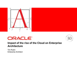 Impact of the Cloud on EA
 Agenda

• What is Cloud Computing?
• Why should Enterprise Architecture care?

Open Space Workshop
 