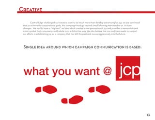 Creative




 Single idea around which campaign communication is based:




 what you want @


                                                             13
 