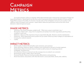 Campaign
Metrics


IMAGE METRICS




IMPACT METRICS




                 31
 