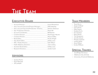 The Team
Executive Board   Team Members




                  Special Thanks
Advisors




                                   32
 