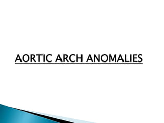 AORTIC ARCH ANOMALIES
 