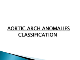 AORTIC ARCH ANOMALIES
CLASSIFICATION
 