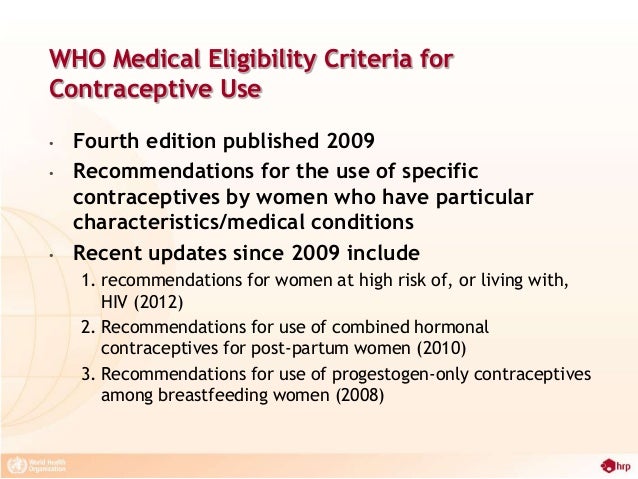 Us Medical Eligibility Criteria For Contraceptive Use Chart