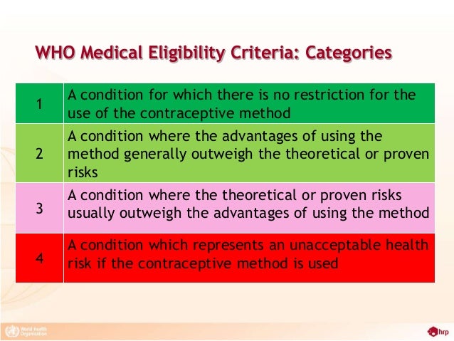whos medical eligibility criteria global contraceptive guidance medical eligibility chart