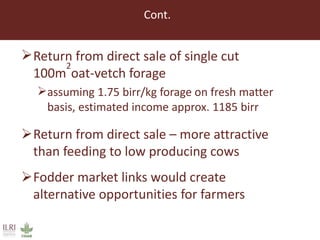 Lessons from small-scale irrigated forage production trials: Potential of annual oat-vetch mixtures