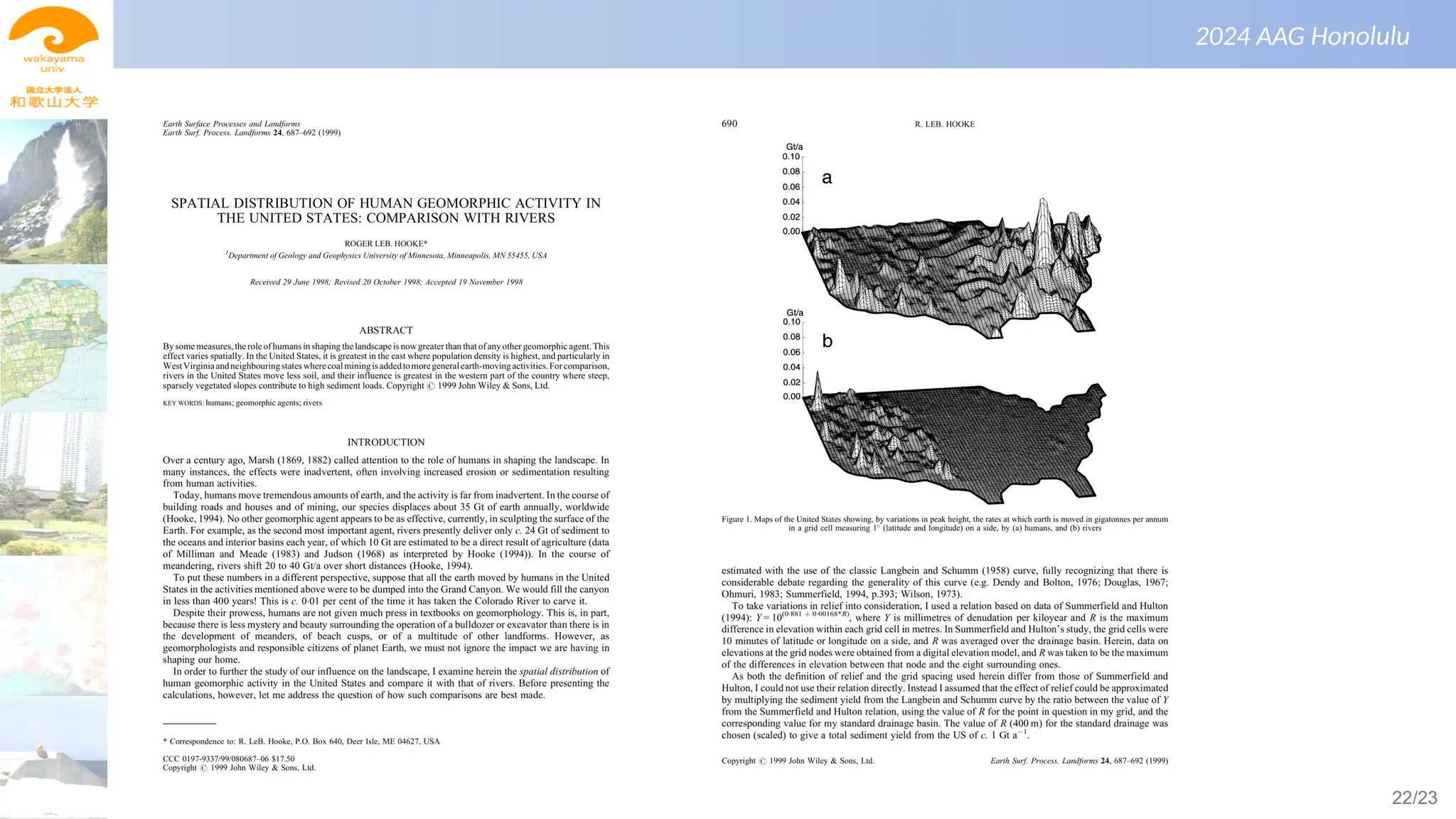 景観生態学（第１回）
2024 AAG Honolulu
22/23
 