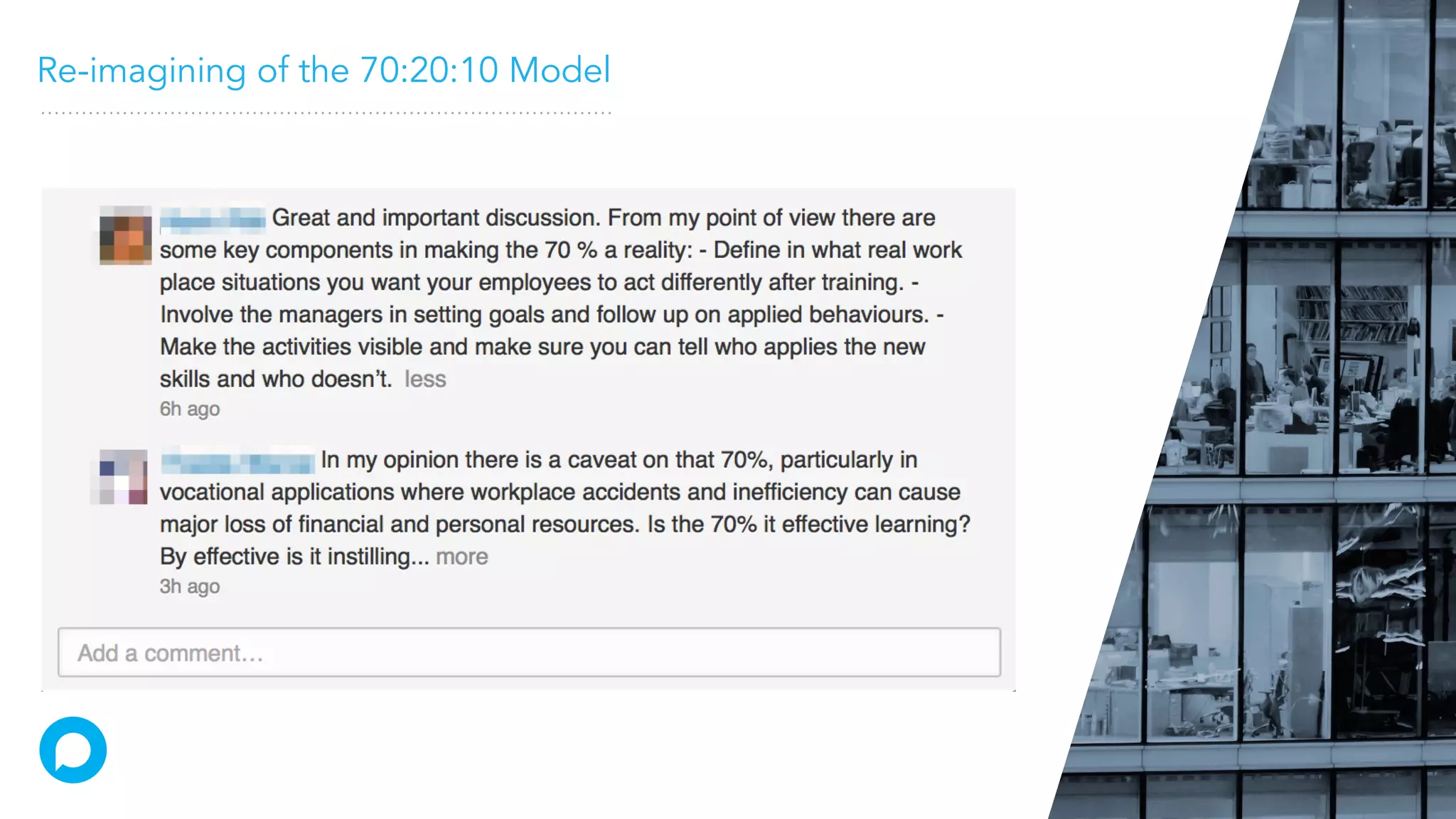 Re-imagining of the 70:20:10 Model
 