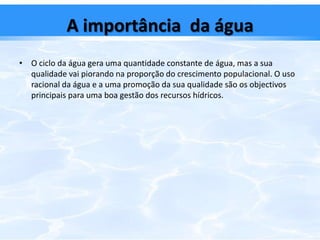 Causas da poluição da água;