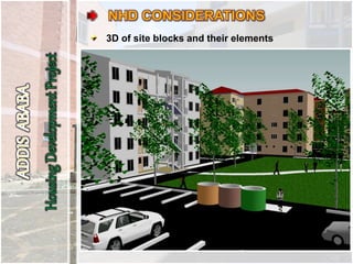 3D of site blocks and their elements
 