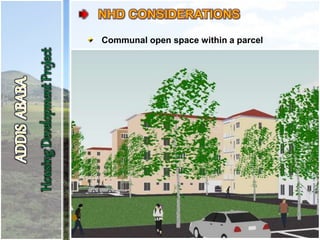 Communal open space within a parcel
 