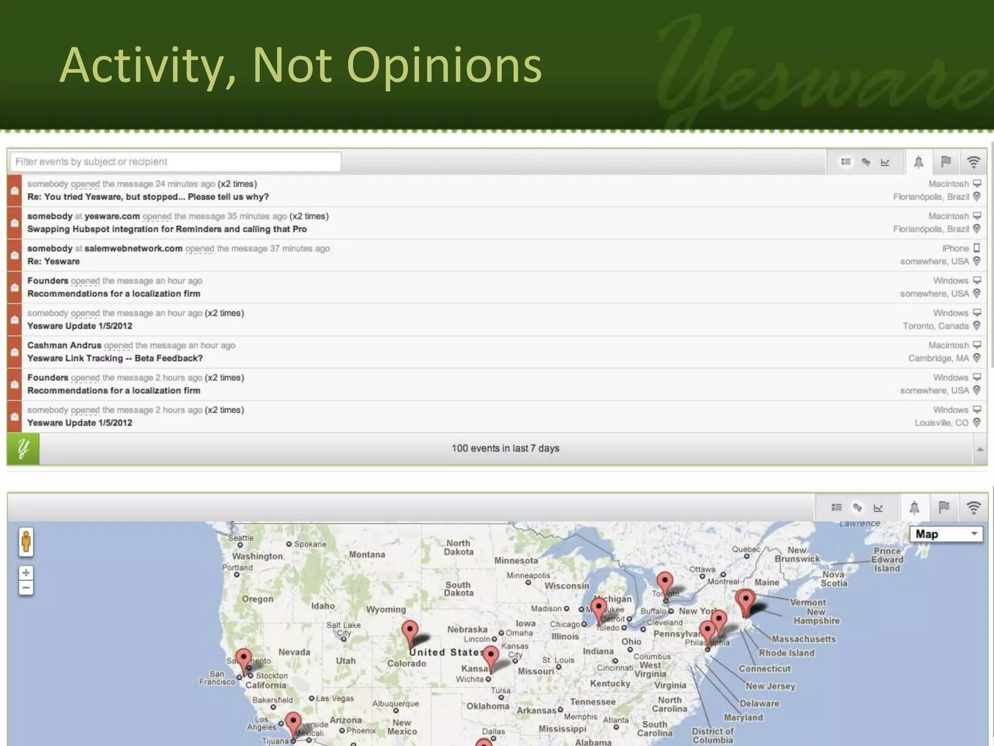 Activity, Not Opinions
 