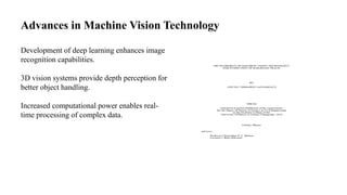 Machine Vision Applications in Robotics and Automation | PPTX