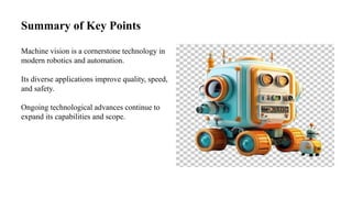 Machine Vision Applications in Robotics and Automation | PPTX