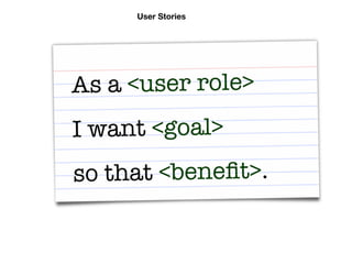User Stories
 