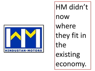 HM didn’t
now
where
they fit in
the
existing
economy.
 