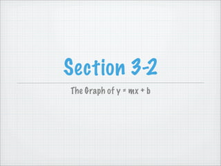 Section 3-2
The Graph of y = mx + b
 