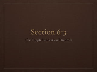 Section 6-3
The Graph-Translation Theorem
 