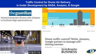 Traffic Control for Drone Air Delivery
is Under Development by NASA, Amazon, & Google
 