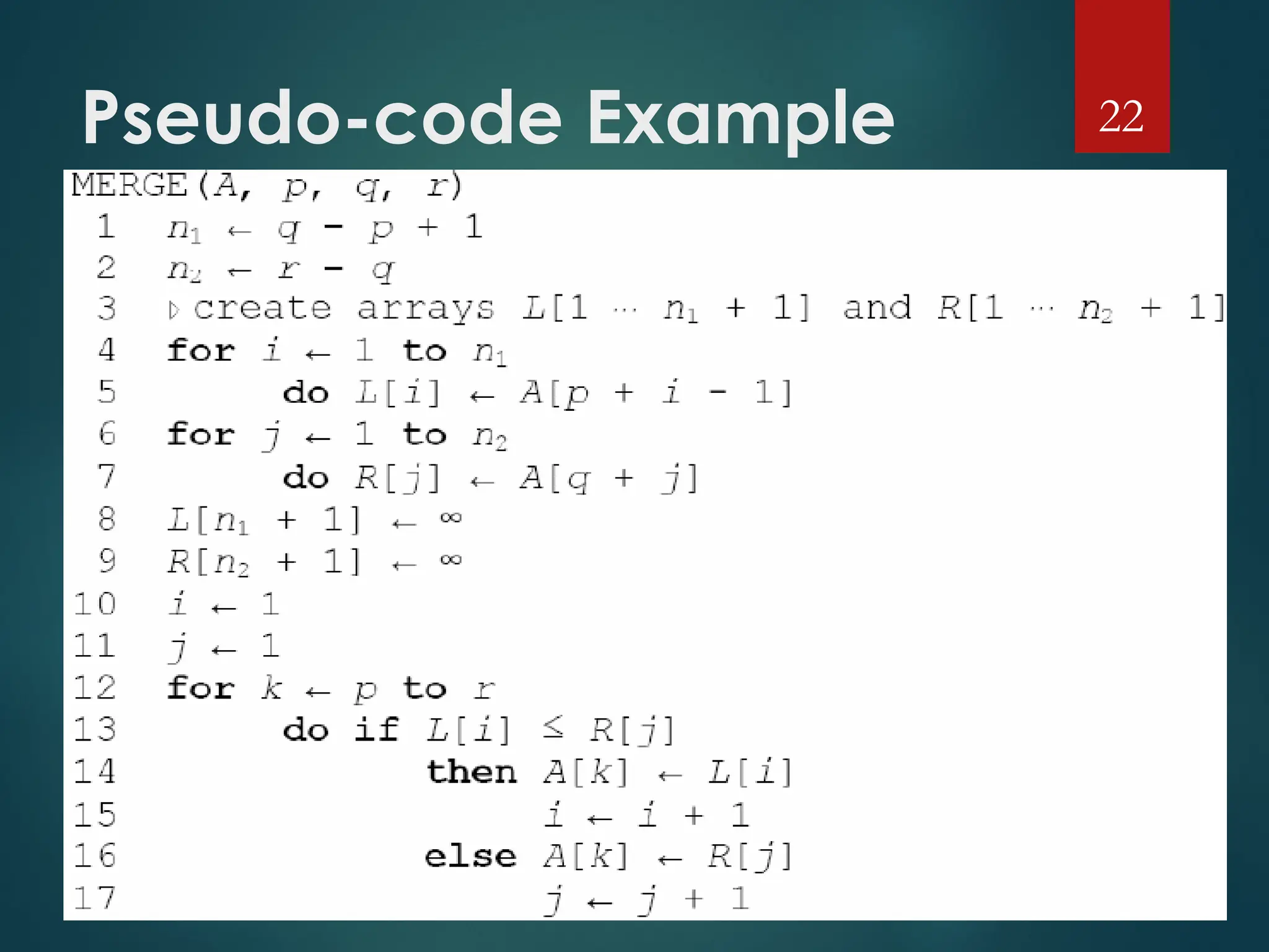 Pseudo-code Example 22
 