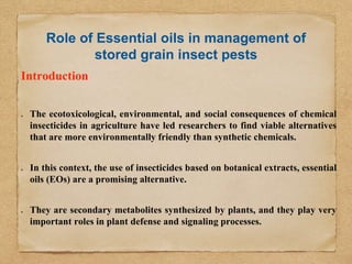 Role Of Diatomaceous Earth (DE) And Essential Oils in the management Of ...