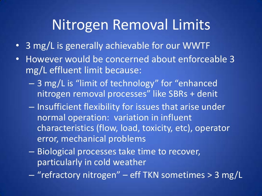 Nitrogen Removal From Municipal Wastewater