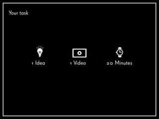 Your task
20 Minutes1 Idea 1 Video
 