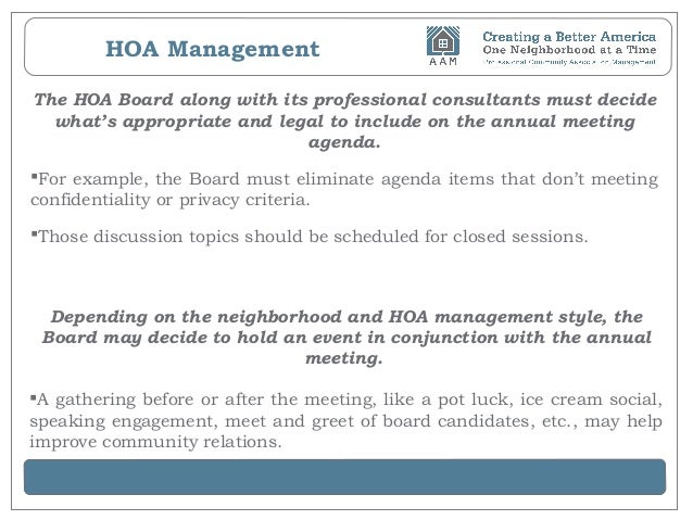 hoa meeting agenda