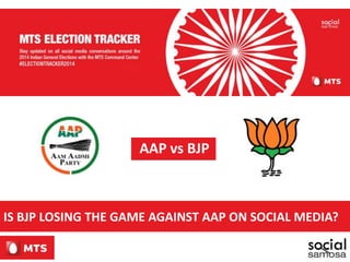 AAP vs BJP
IS BJP LOSING THE GAME AGAINST AAP ON SOCIAL MEDIA?
 