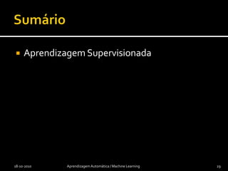 Dicas de implementação:Deve ser fácil mudar a função (e a sua derivada), a tanh() é, normalmente, melhorDeve ser possível ter 2 ou 3 camadasDeve ser fácil mudar a taxa de aprendizagemExperimentar primeiro com um caso muito simplesUse sempre uma taxa de aprendizagem baixa para começar (1E-7)Vá aumentando a taxa até verificar que de uma época para a seguinte há alteração da média do erroDiminua a taxa de aprendizagem ao longo do treinoUse valores desejados abaixo do limite da função (e.g. -0.9 e 0.9, para a tanh)Redes Neuronais Artificiais27AA/ML, Luís Nunes, DCTI/ISCTE