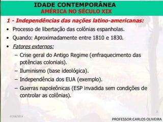 PROFESSOR:CARLOS OLIVEIRA
07/08/2014
2
 