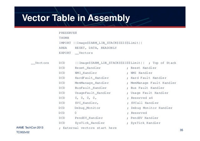 table armv7-m vector ARM AAME Techcon2013 Features 002v02 Advanced table armv7-m vector ARM AAME Techcon2013 Features 002v02 Advanced