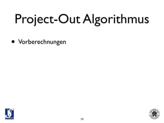 Project-Out Algorithmus
• Vorberechnungen




                    19
 