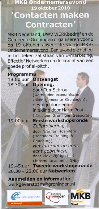 Ondernemersavond 19-10-10 Groningen