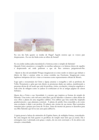 Não se mantém. Não é eterno. Porém o texto nos surpreende. Ele associa-se com o 
conceito de “eternidade”, implantada no coração humano. Uma vocação para não quere r 
envelhecer, não desejar morrer, antes manter a saúde, a beleza, a virilidade, para todo o 
sempre. Há um sonho no espírito humano. Uma das engrenagens mestras que movem a 
ciência é a manutenção da eterna juventude e a busca da imortalidade humana. Milhares de 
pessoas hoje buscam camaras criogênicas para manutenção de seus corpos após a morte na 
esperança de um dia ressuscitarem e serem restauradas. 
A revelação contida em Eclesiastes vai além da percepção do desejo de imortalidade 
humana. Diz que a ETERNIDADE foi colocada no espírito humano. Que de algum modo 
o ser humano entende que nele habita um espírito que não cessa com a morte física. Que 
há algo que aponta para a existência de um universo no qual a morte não possui domínio. 
Que há uma dimensão que não é afetada pelo tempo. Em sua alma ecoa a dimensão 
angelical, em sonhos, em percepções, em inspirações momentâneas ele sente, ele é tocado 
pelos poderes espirituais ao seu redor. Dom Richardson nos concederá uma maravilhosa 
visão sobre a profundidade do testemunho divino, e tremendas revelações sobre sua pessoa 
concedida aos povos, raças, tribos e nações, preparando-as para conhecerem a Cristo, seu 
amor, e seu projeto. 
Fator Melquisedeque 
https://drive.google.com/file/d/0B_fUj9Htg3KaYTVpVGhzcjM2dHM/edit?usp=sharin 
g 
Há uma razão para que a eternidade tenha sido implantada na esfera humana. Porque no 
Projeto divino há um convite, um chamado, um desejo COMPARTILHADO. Do mesmo 
modo que o espírito humano anseia viver eternamente, o Espírito de Deus anseia que o ser 
humano seja purificado, seja limpo, seja curado, seja transformado, para receber o 
DIREITO a participar de sua ETERNIDADE. Deus deseja intimamente que “formoso ao 
seu tempo” seja mudado para “formoso eternamente”. 
15 
 
