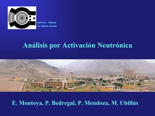 Análisis por Activación Neutrónica INSTITUTO  PERUANO  DE  ENERGÍA  NUCLEAR E. Montoya, P. Bedregal, P. Mendoza, M. Ubillús 