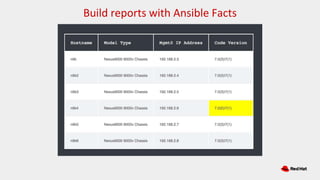 Build reports with Ansible Facts
 