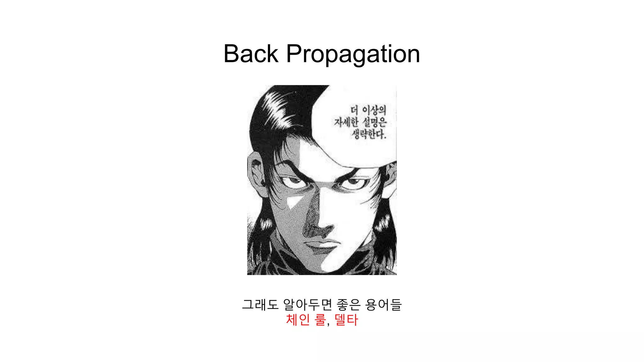 Back Propagation
그래도 알아두면 좋은 용어들
체인 룰, 델타
 