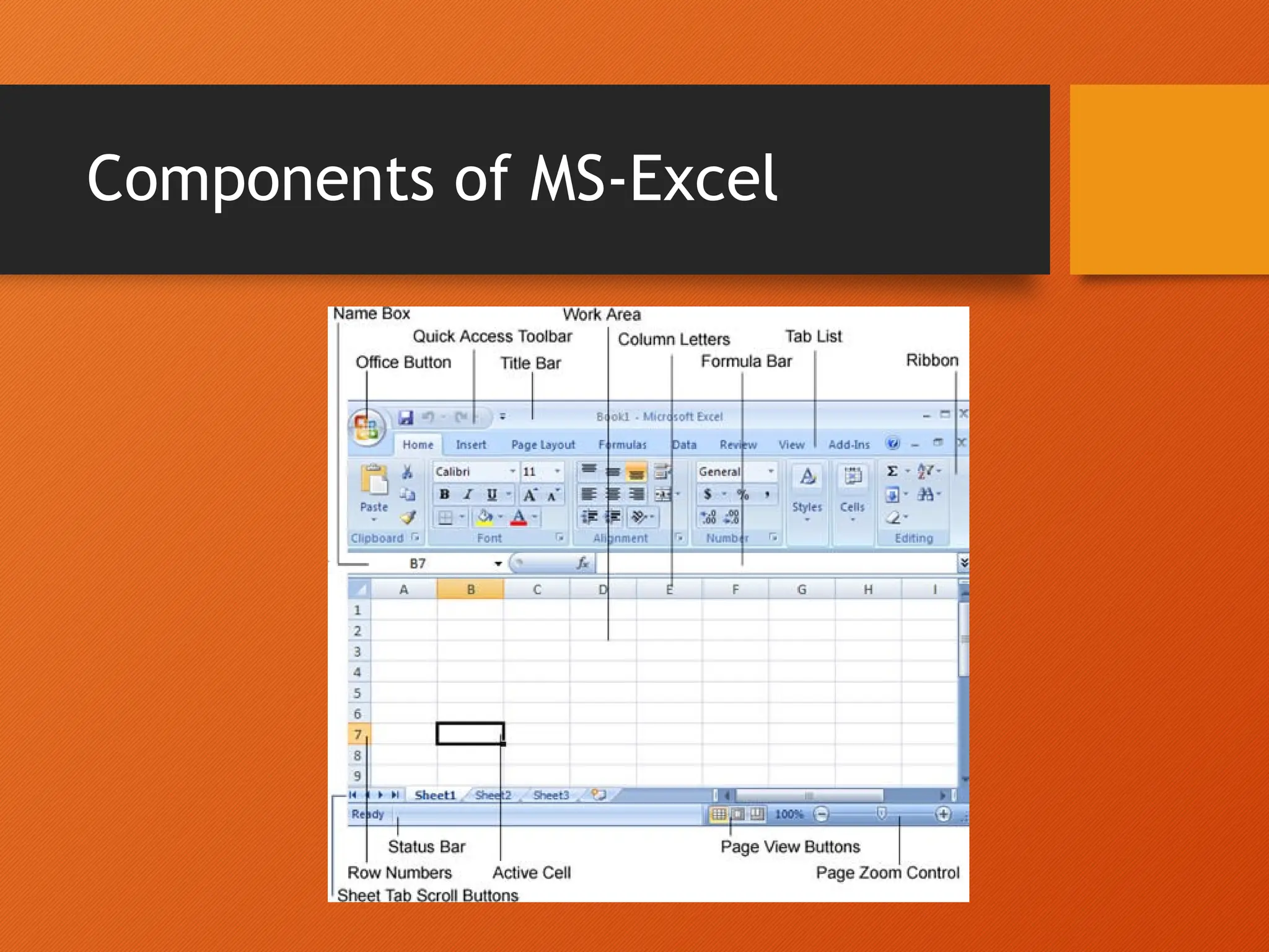 Components of MS-Excel
 