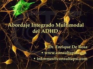 Abordaje Integrado Multimodal del ADHD   Dr. Enrique De Rosa www.consultapsi.com  [email_address] 