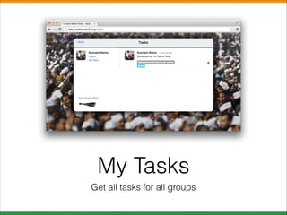My Tasks
Get all tasks for all groups

 