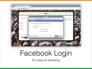 Facebook Login
For easy on-boarding

 