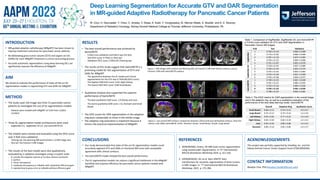 Deep Learning Segmentation for Accurate GTV and OAR Segmentation
in MR-guided Adaptive Radiotherapy for Pancreatic Cancer ...