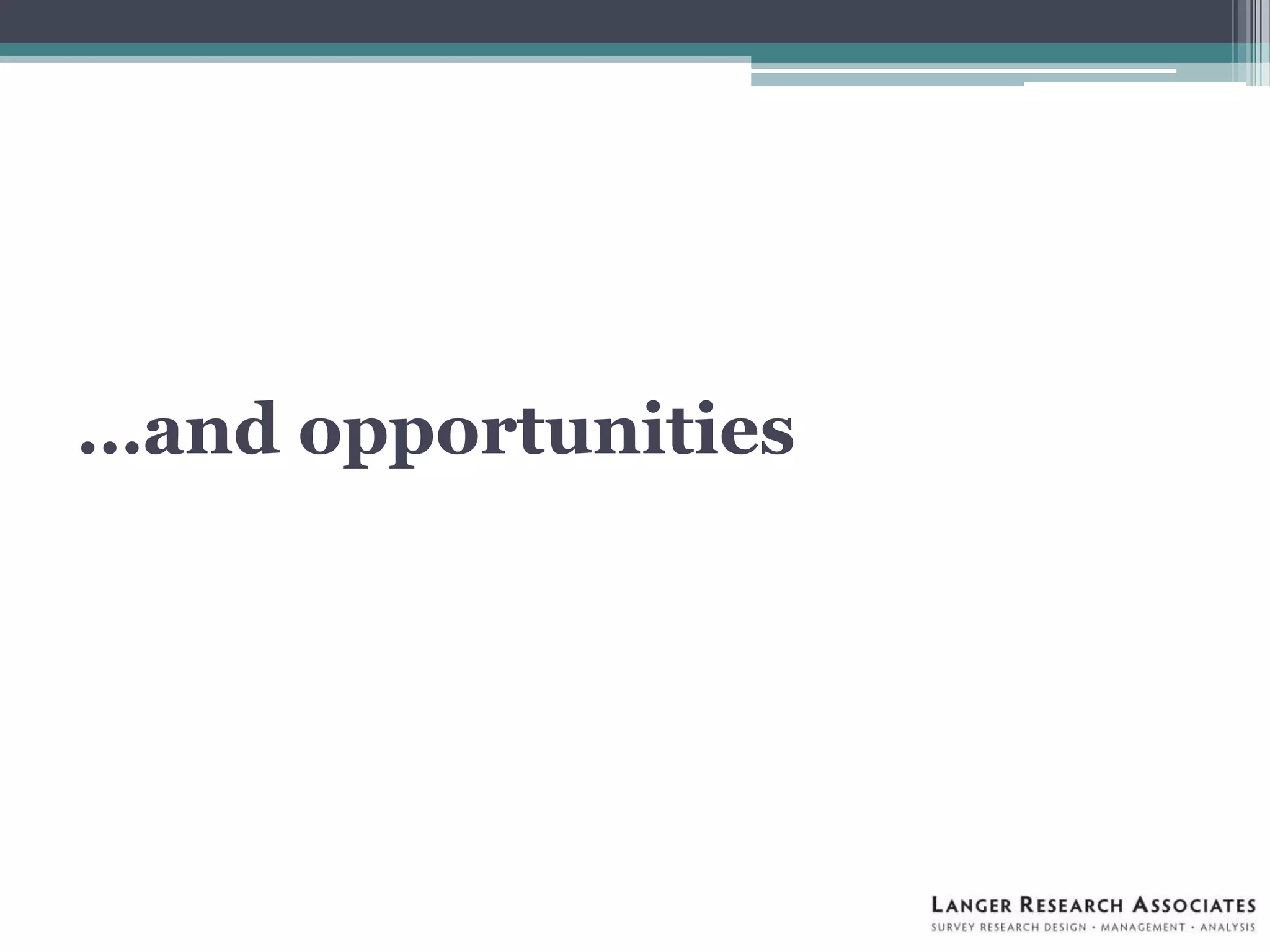 …and opportunities
 