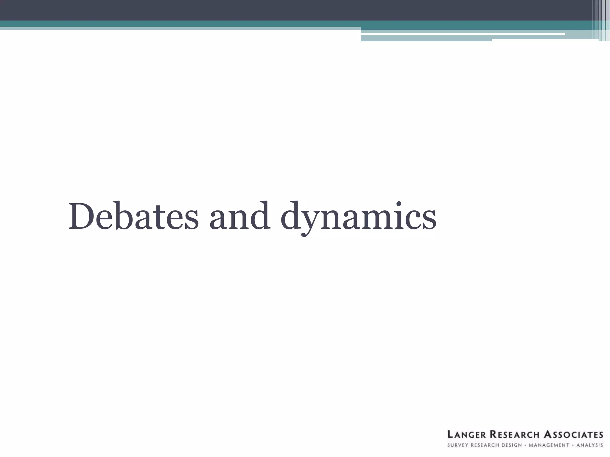 Debates and dynamics
 