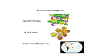 HIZKUNTZA, MONEDA ETA ERLIJIOA
HIZKUNTZA:PORTUGESA
MONEDA: EUROA
ERLIJIOA: KRISTAU KATOLIKOAK DIRA
 